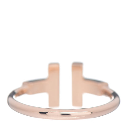 Tiffany 18K Rose Gold Diamond Mother of Pearl T Wire Ring 52 6 4 of 6