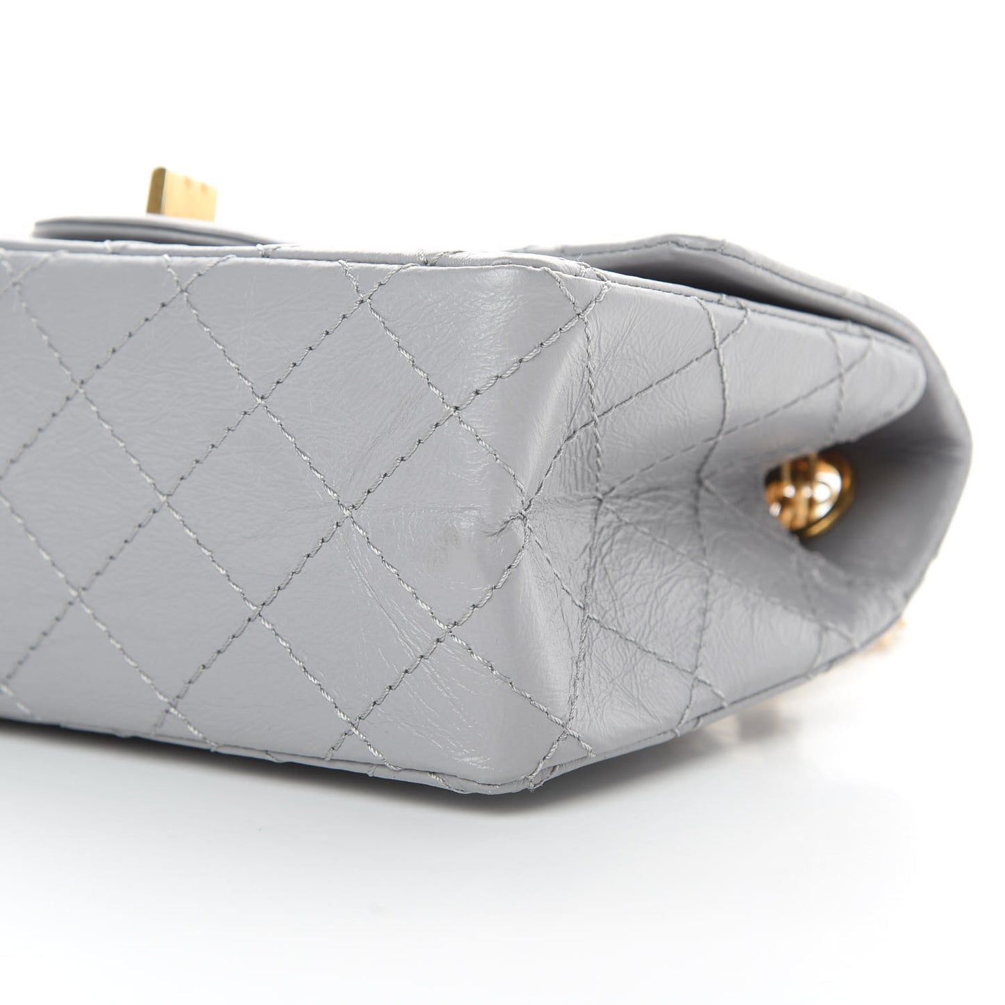 Aged Calfskin Quilted 2.55 Reissue Mini Flap Grey