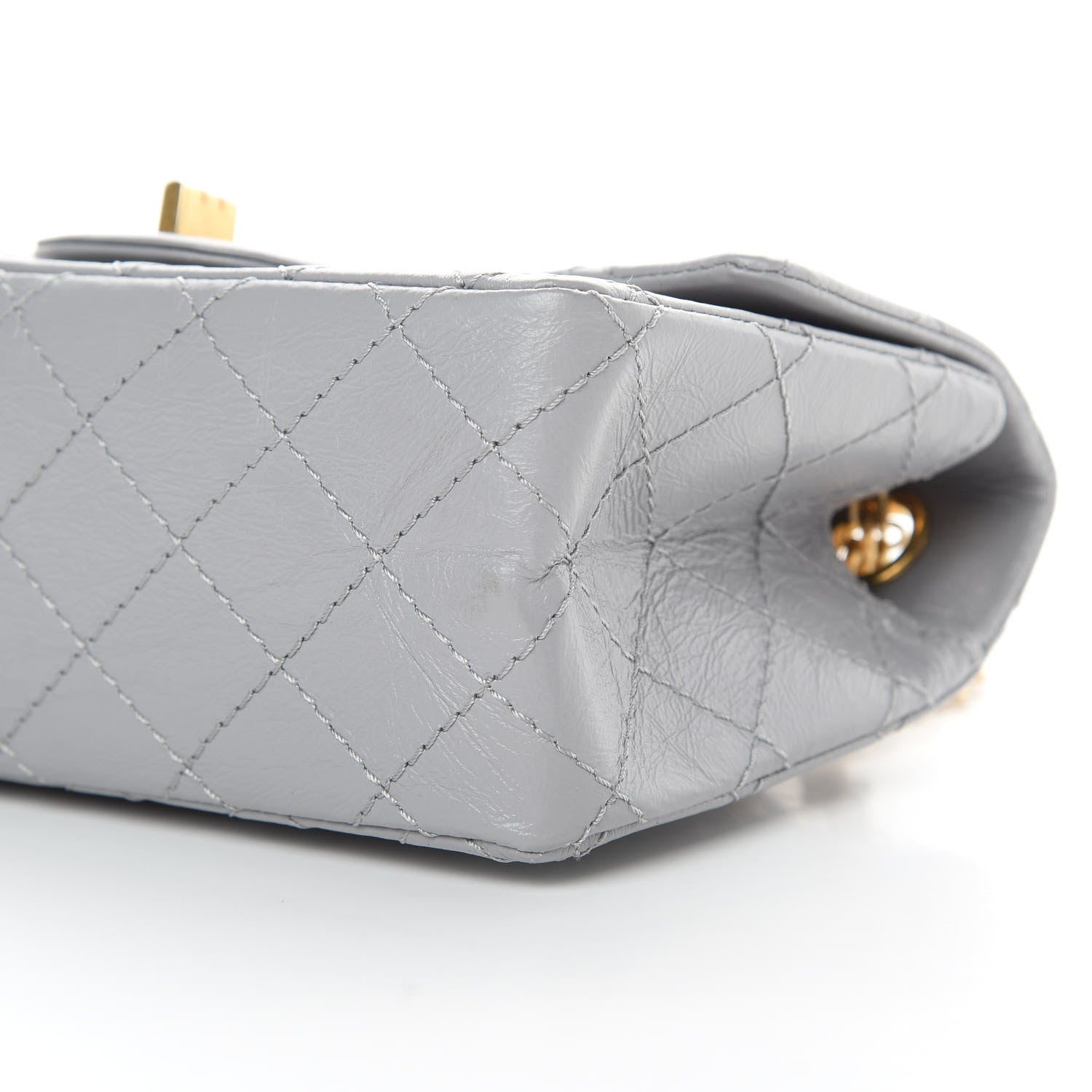 Chanel Aged Calfskin Quilted 2.55 Reissue Mini Flap Grey 10 of 12