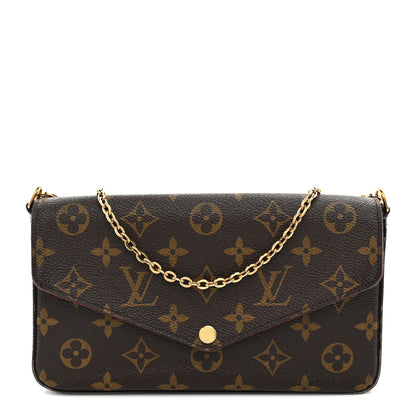 Louis Vuitton Monogram Pochette Felicie Chain Wallet Fuchsia 1 of 10