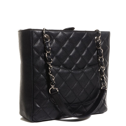 Chanel Caviar Quilted Petit Shopping Tote PST Black 3 of 9