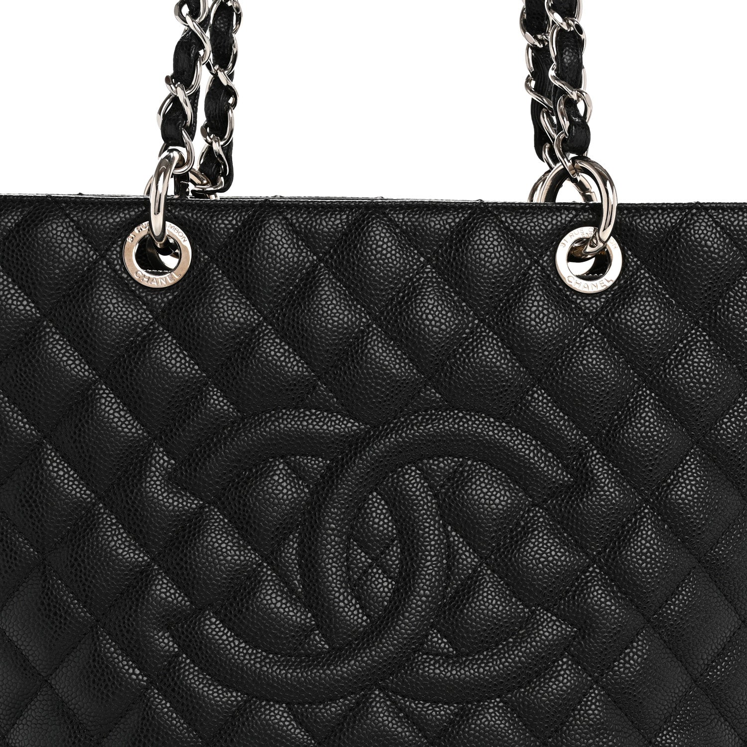 Chanel Caviar Quilted Grand Shopping Tote GST Black 8 of 14