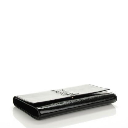 Saint Laurent Textured Patent Monogram Large Belle De Jour Clutch Black 4 of 7