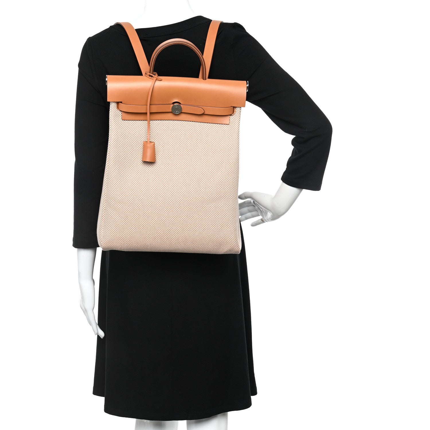 Hermes Vache Hunter Criss Viking Herbag a Dos Retourne Backpack Ecru Beige Naturel 2 of 9