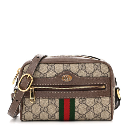 Gucci GG Supreme Monogram Web Mini Ophidia Shoulder Bag Brown 1 of 15