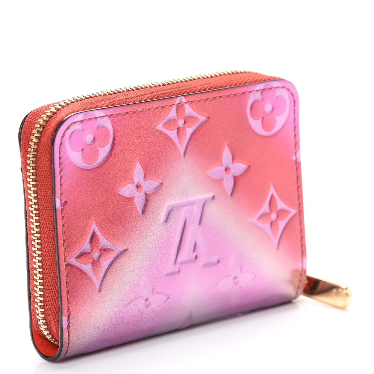 Louis Vuitton Metallic Vernis Degrade Zippy Coin Purse Pink Red 2 of 7