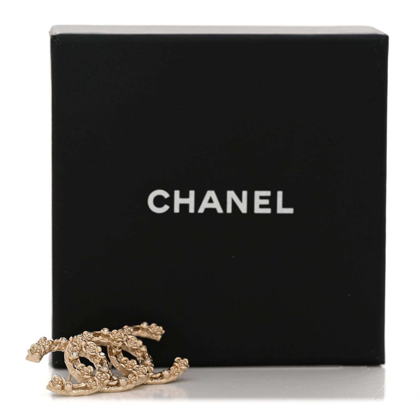 Crystal CC Camellia Earrings Gold