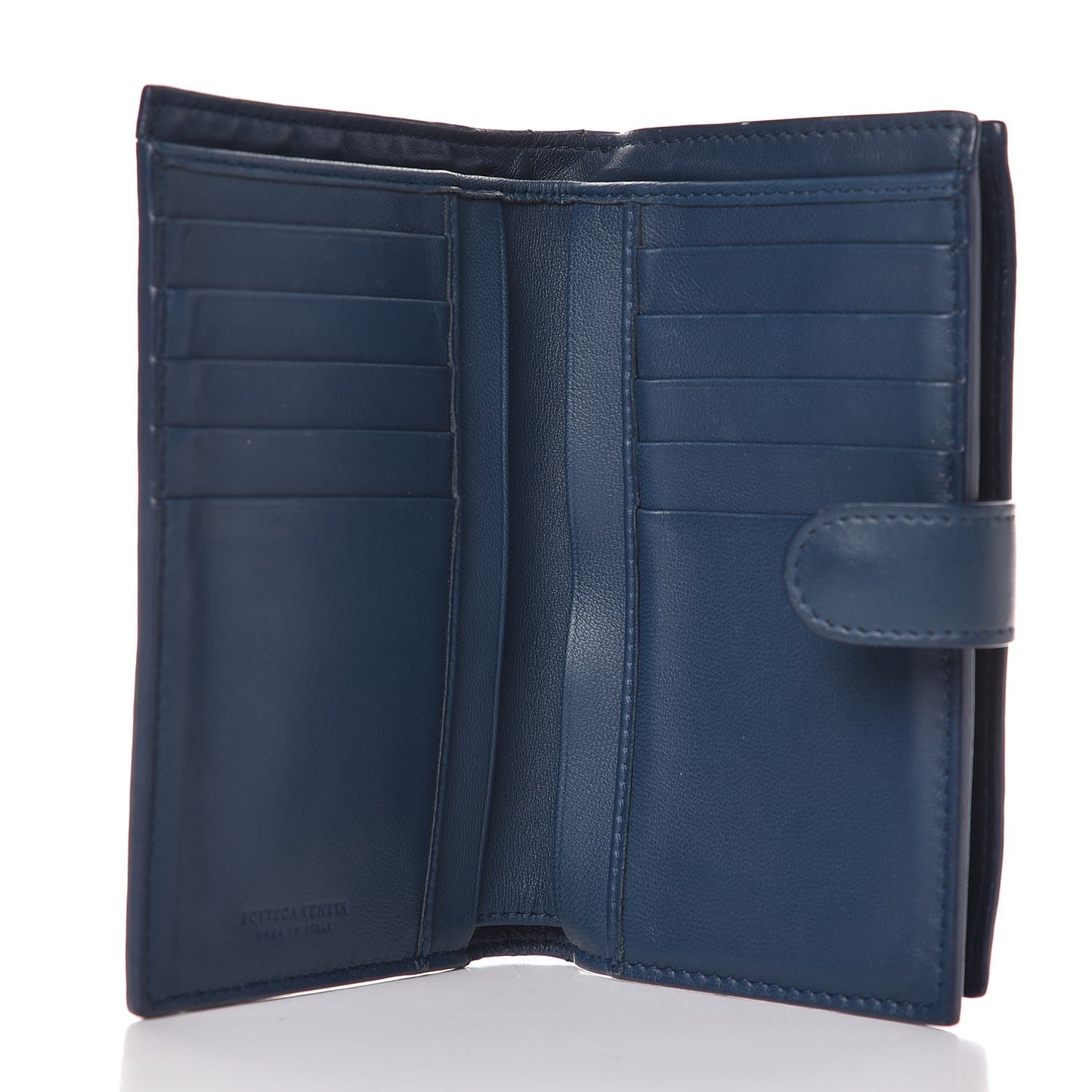 Nappa Intrecciato Continental Wallet Baltic Blue