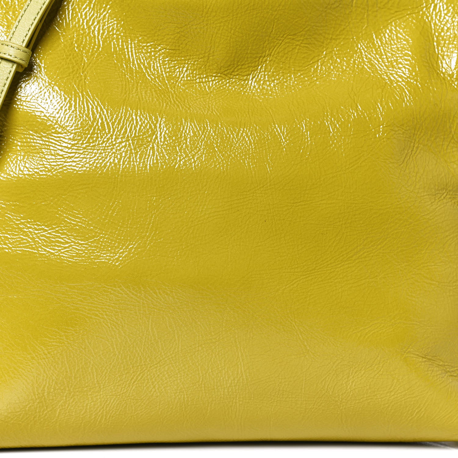 Loewe Crackle Patent Calfskin Small Flamenco Knot Bag Yellow 6 of 10