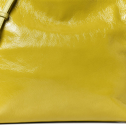 Loewe Crackle Patent Calfskin Small Flamenco Knot Bag Yellow 6 of 10