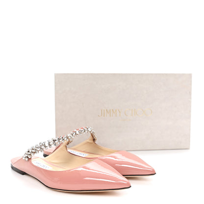 Jimmy Choo Patent Calfskin Bing 100 Mules 39.5 Blush 9 of 9