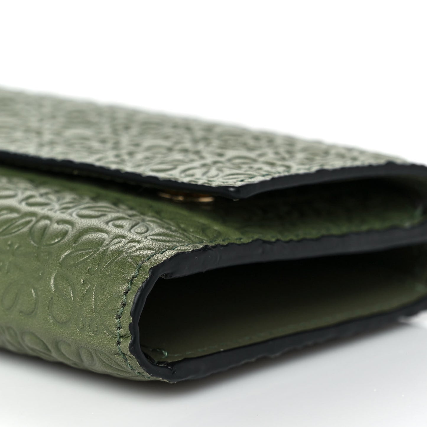 Calfskin Embossed Small Wallet Avocado