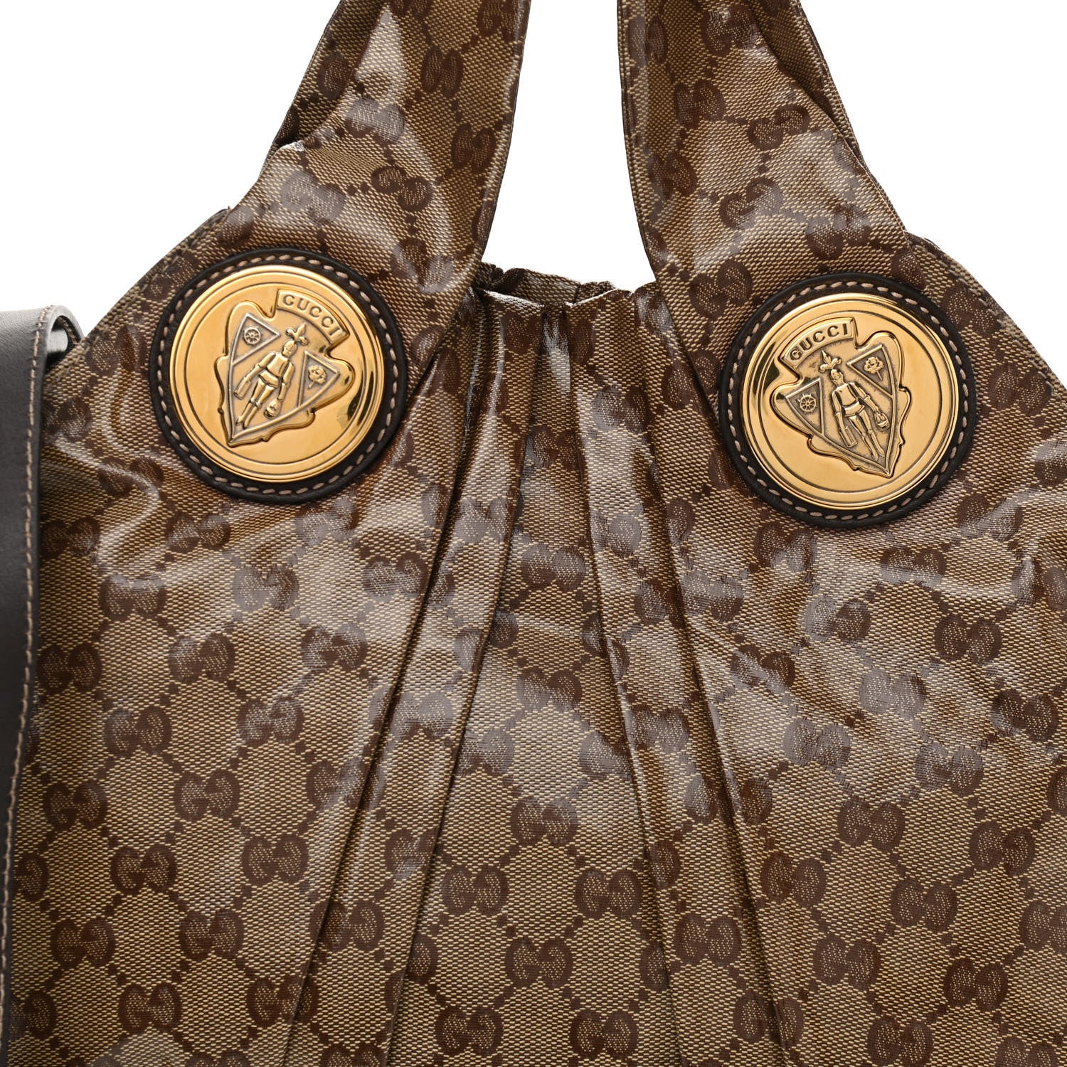Gucci Crystal Monogram Small Hysteria Tote Dark Brown 7 of 9