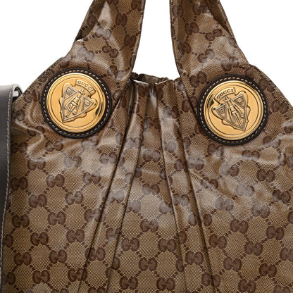Gucci Crystal Monogram Small Hysteria Tote Dark Brown 7 of 9