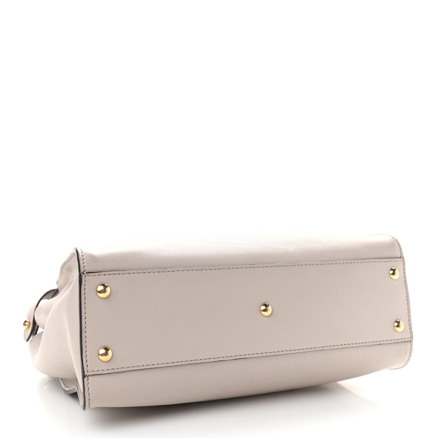 Fendi Vitello Seta Shiny Nappa Medium Peekaboo Iconic Satchel Grigio Polvere Bois de Rose 3 of 11