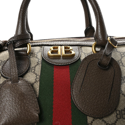 Gucci X BALENCIAGA BB Supreme Monogram Web Medium Ophidia Carry-On Duffle Bag Beige New Acero 7 of 9