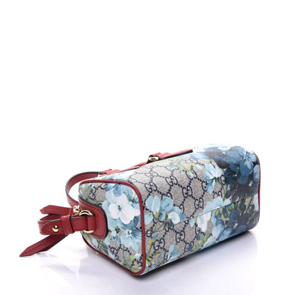 Gucci GG Supreme Monogram Blooms Mini Boston Navy Blue Hibiscus 5 of 10