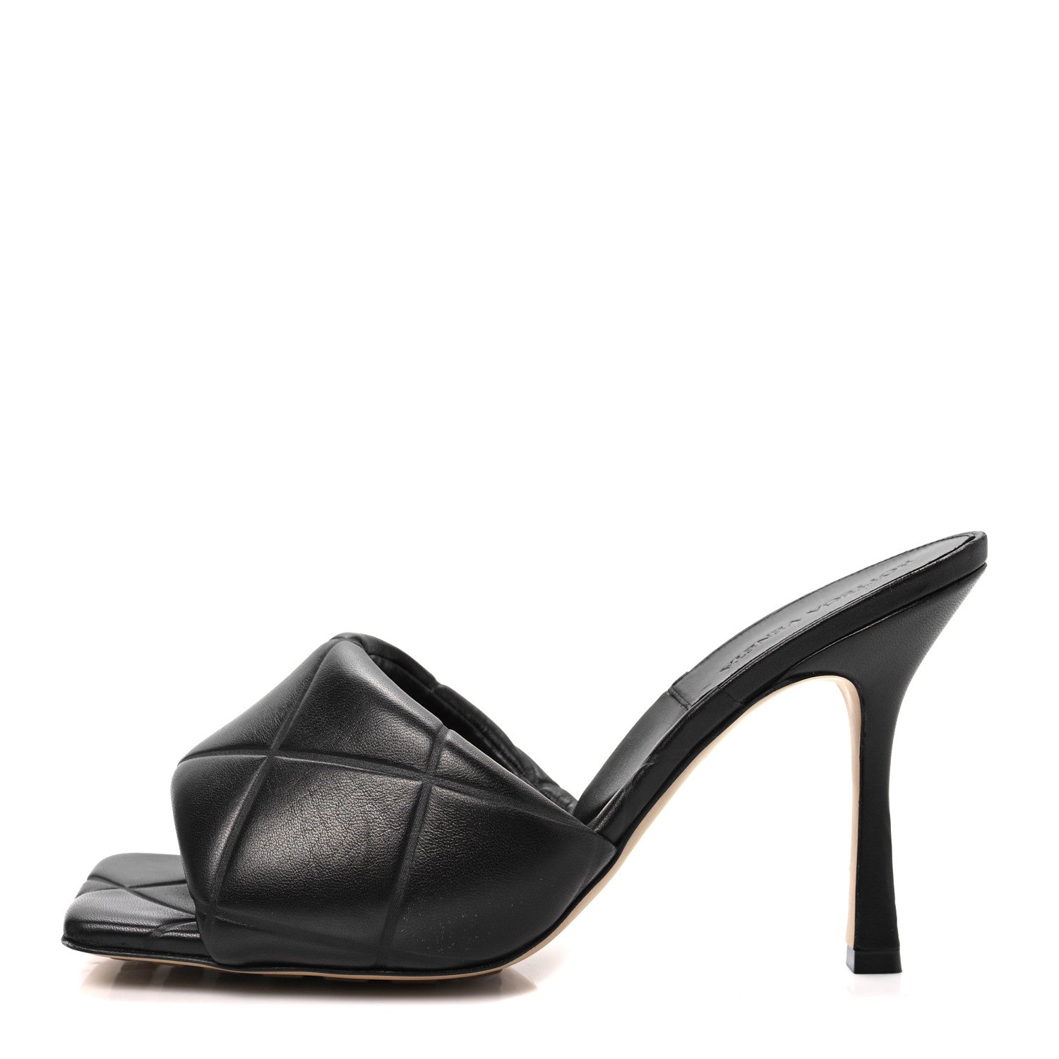 Bottega Veneta Nappa Quilted Rubber Lido Mule Sandals 41 Black 1 of 7