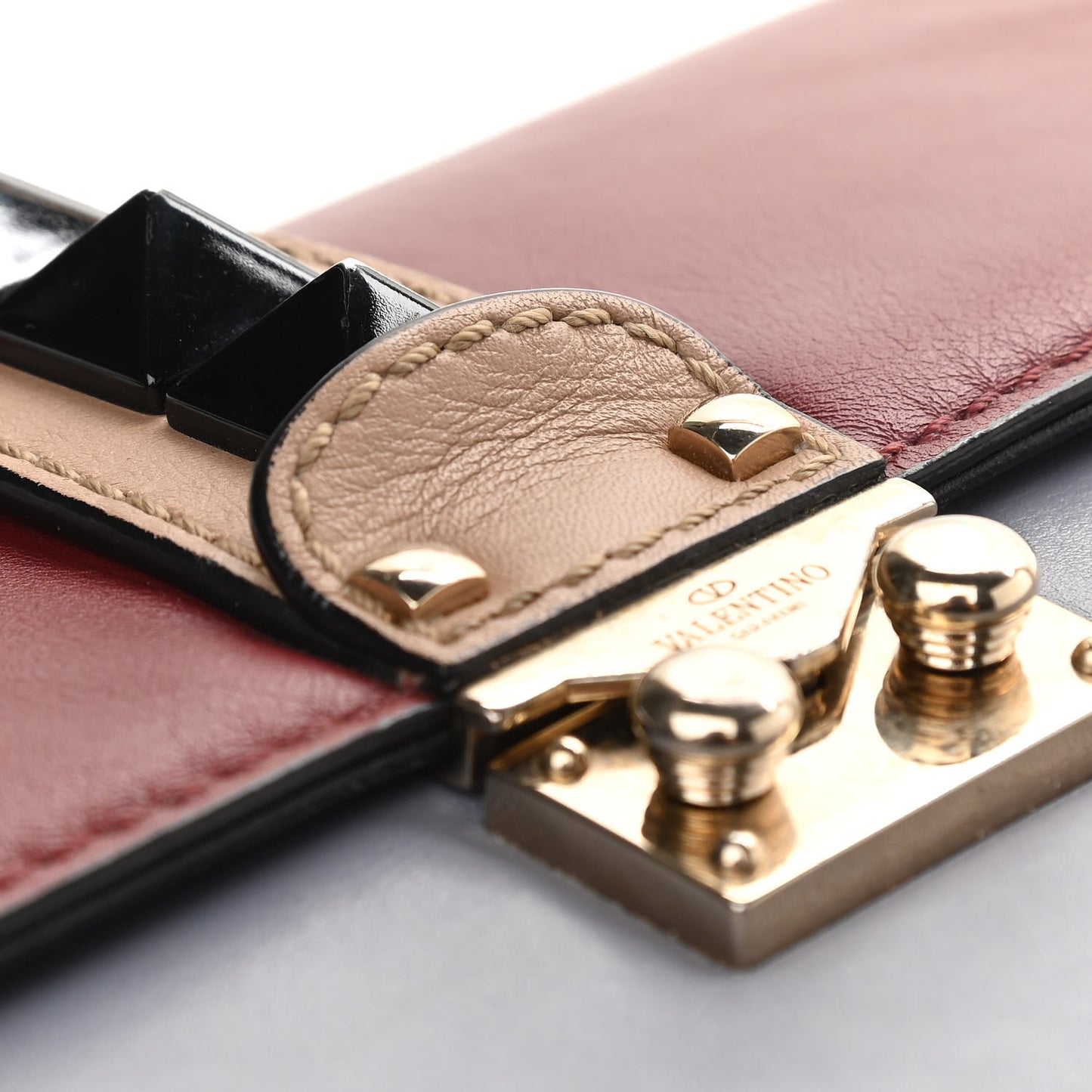 Vitello Small Glam Lock Rockstud Flap Multicolor