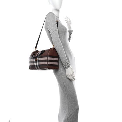 Burberry E-canvas Check Bowling Bag Dark Birch Brown 2 of 13