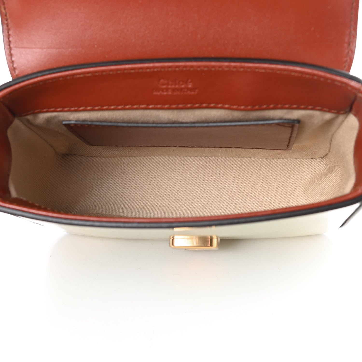 Chloe Shaded Glossy Calfskin Lizard Embossed Mini C Double Carry Antique Green 5 of 10
