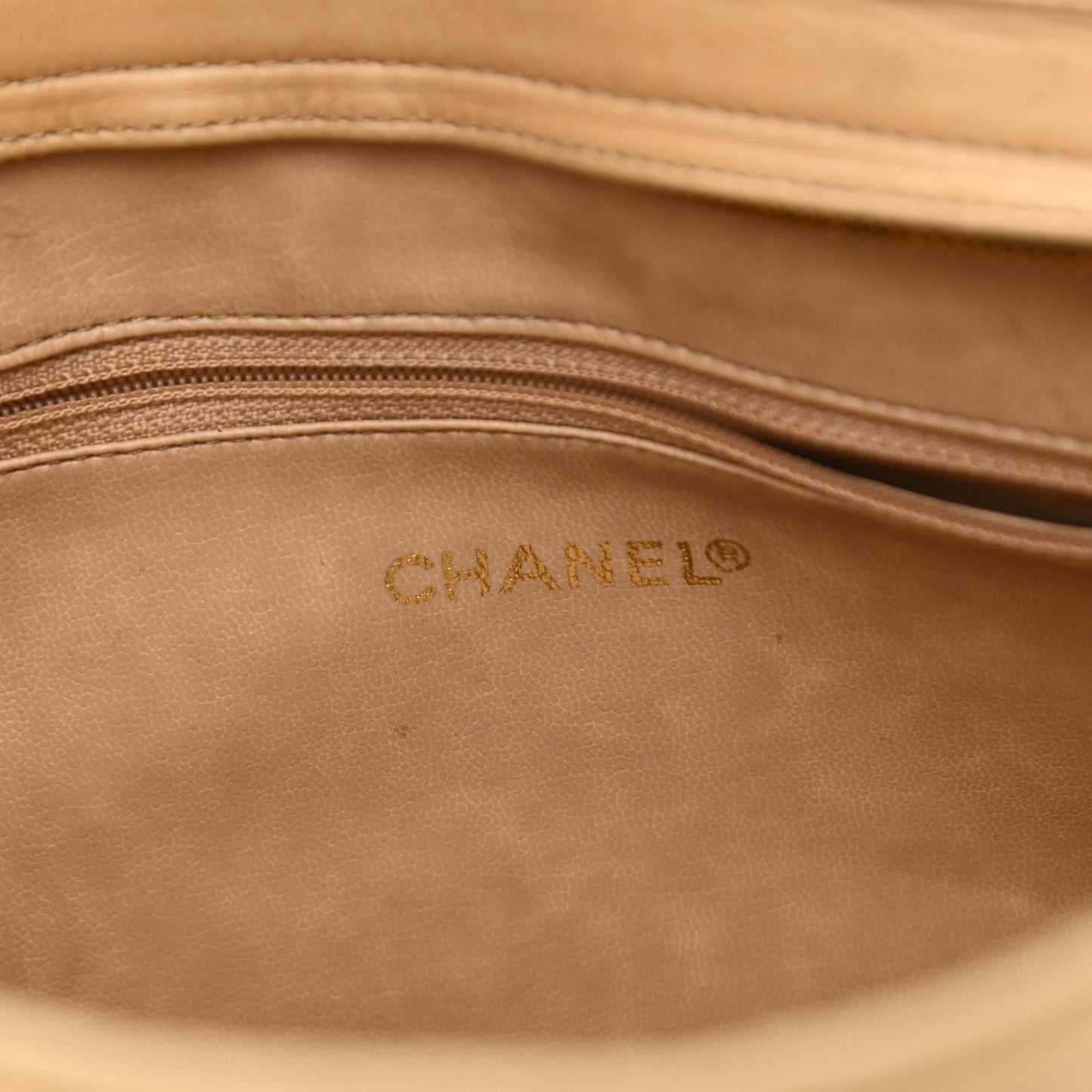 Lambskin CC Shoulder Bag Beige