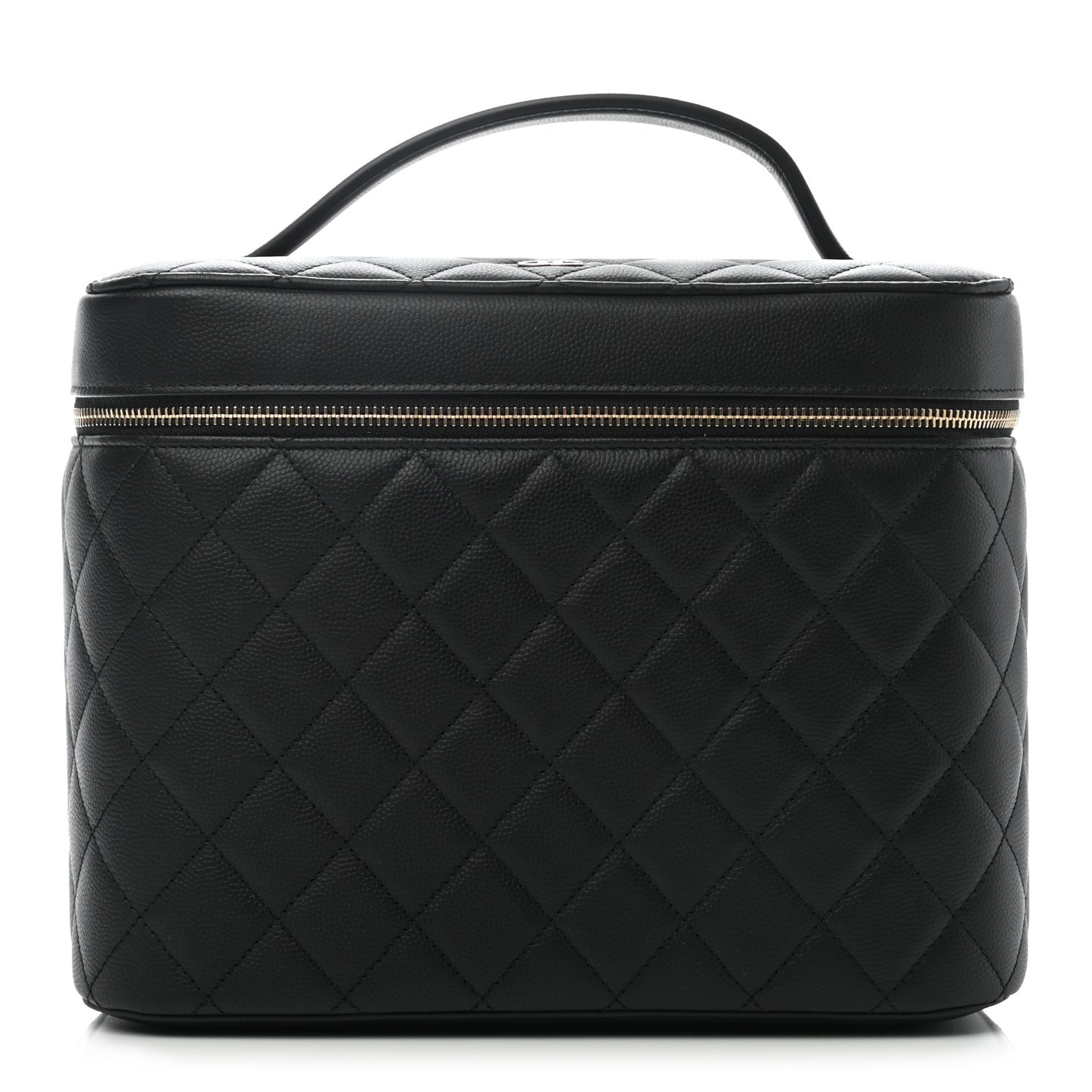 Caviar Quilted Large Vanity Pouch Black
