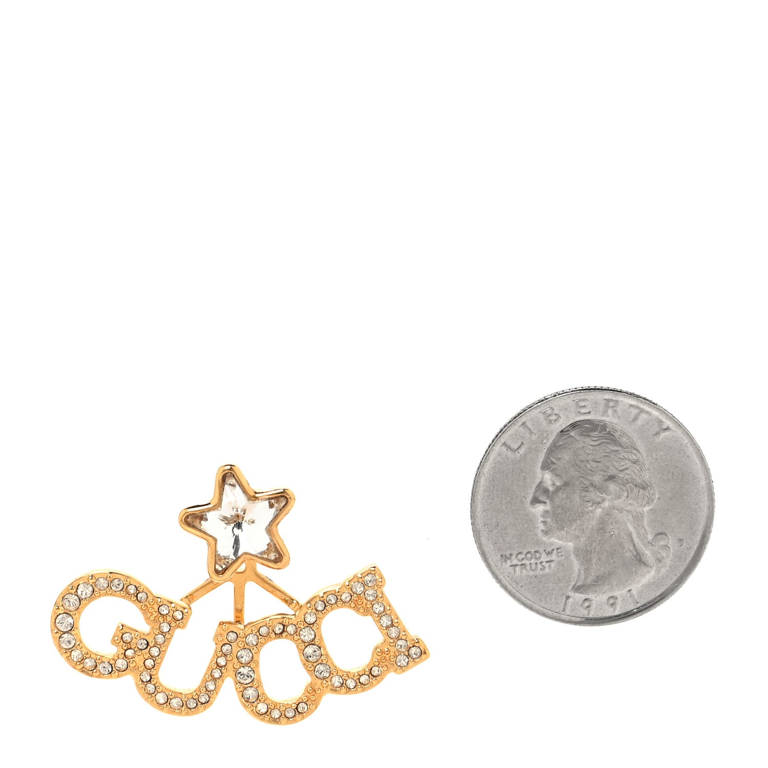 Gucci Crystal Star Logo Single Earring Gold 2 of 5