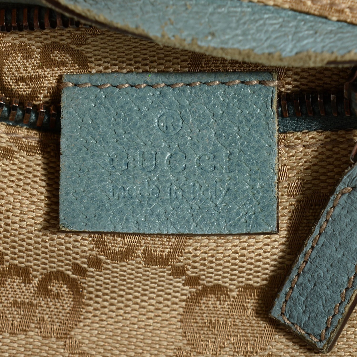 Gucci GG Monogram Web Double Pocket Belt Bag Blue 7 of 8