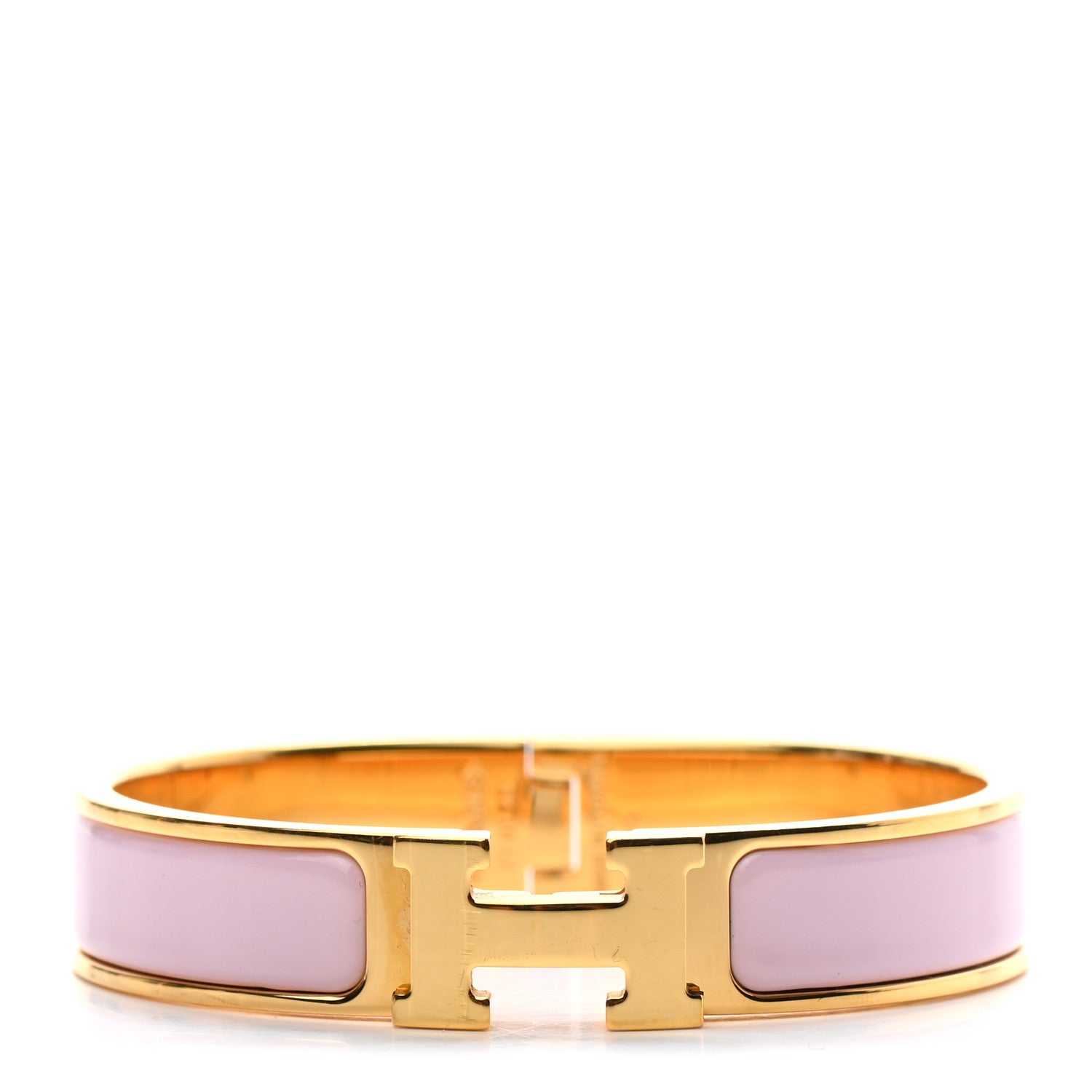 Hermes Enamel Narrow Clic Clac H Bracelet PM Rose Nacarat 1 of 4