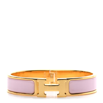 Hermes Enamel Narrow Clic Clac H Bracelet PM Rose Nacarat 1 of 4