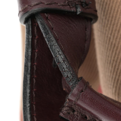 Burberry Nubuck Canvas Check Beckett Bucket Bag Deep Claret 13 of 14