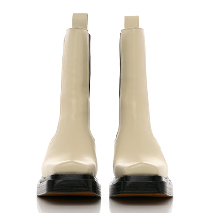 Bottega Veneta Calfskin Lean Mid-Calf Boots 36.5 Wax 2 of 8