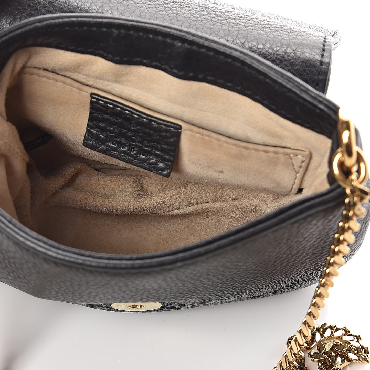Pebbled Calfskin Small 1973 Chain Shoulder Bag Black