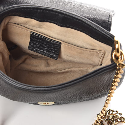 Gucci Pebbled Calfskin Small 1973 Chain Shoulder Bag Black 5 of 8
