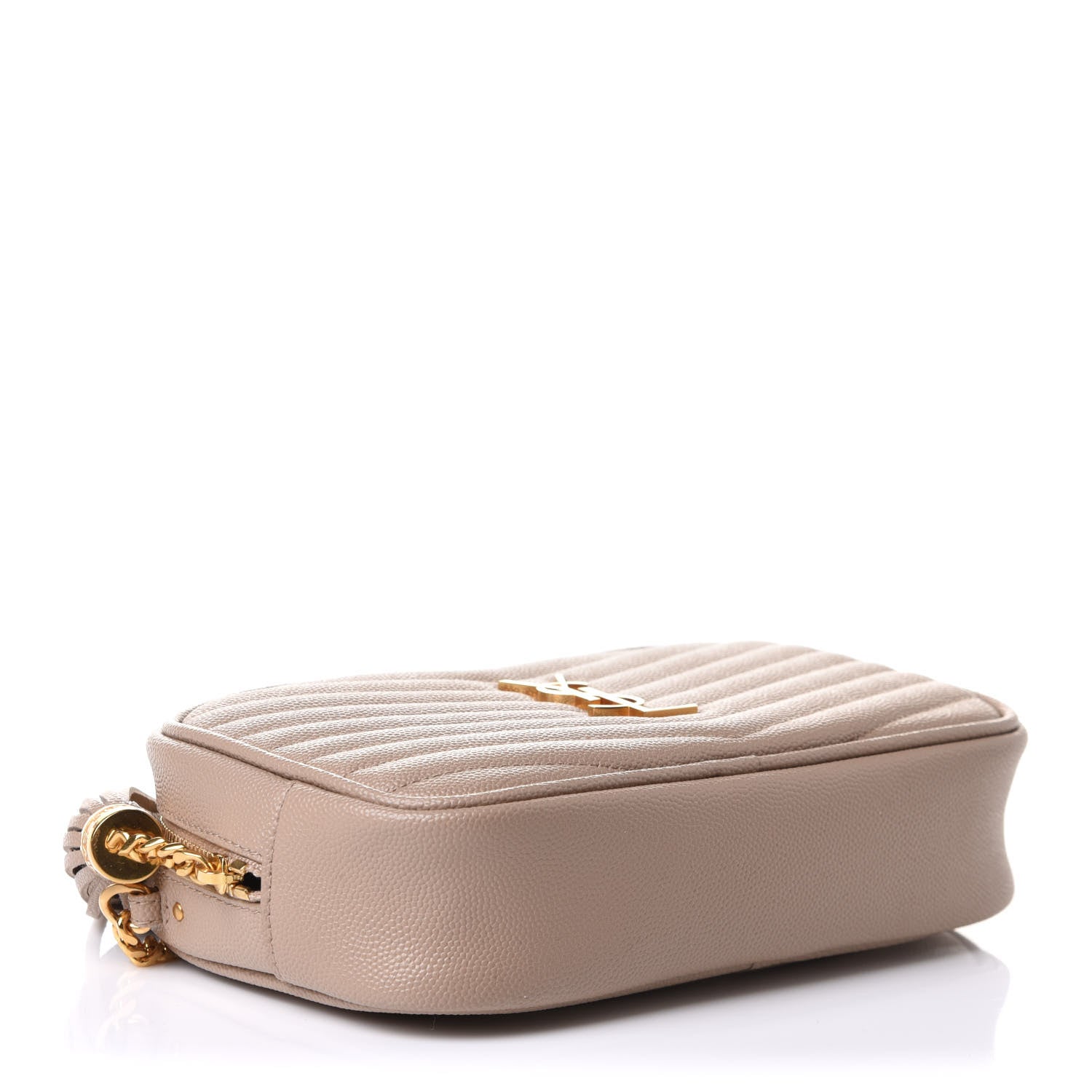 Saint Laurent Grain De Poudre Matelasse Monogram Mini Lou Camera Bag Dark Beige 4 of 10