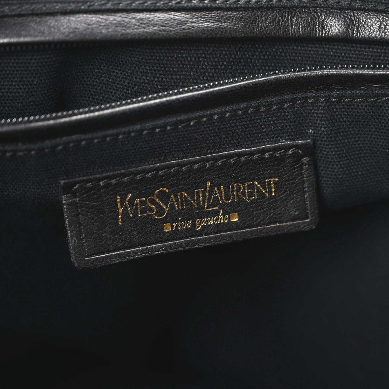 Saint Laurent Metallic Calfskin Canvas Large Muse Black Gold 8 of 12