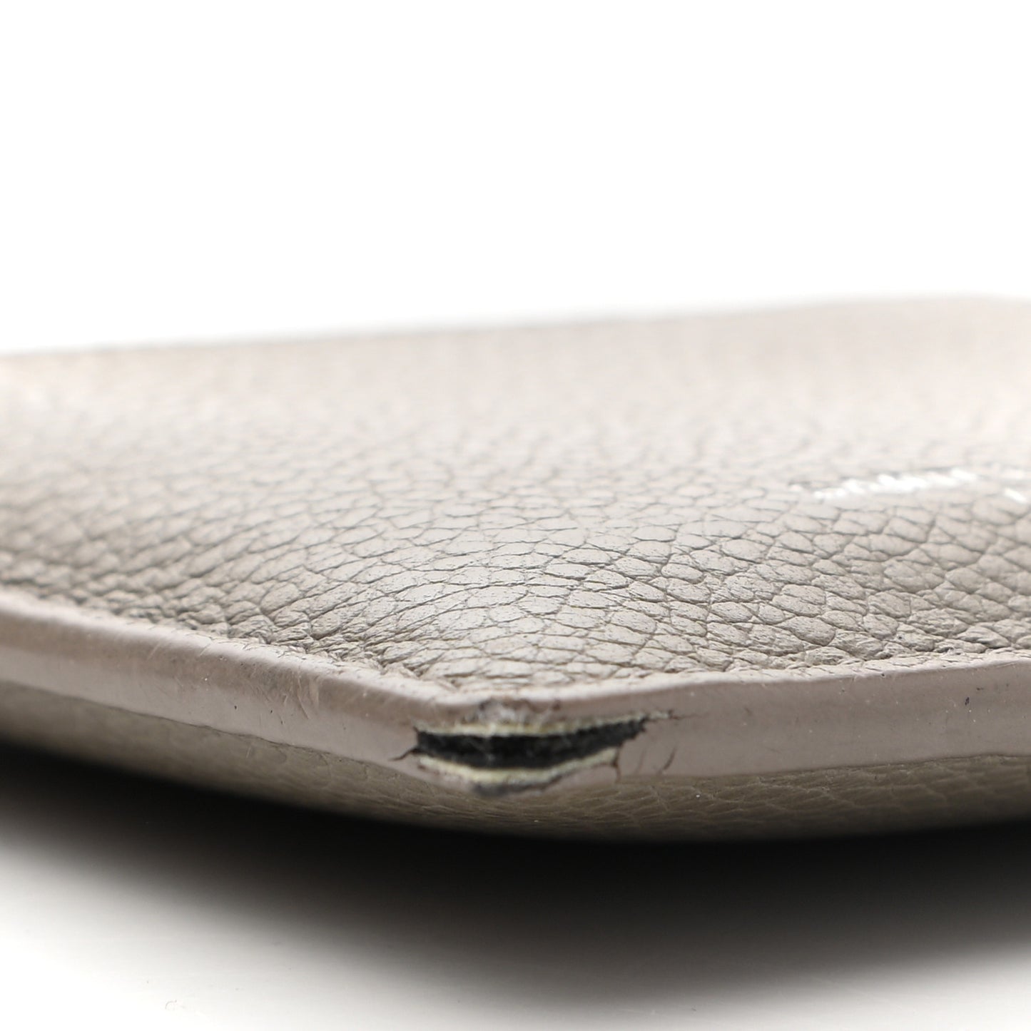 Grained Calfskin 5 Fragments Zip Pouch Card Holder Kaki Militaire