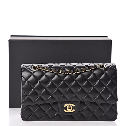 Chanel Lambskin Quilted Medium Double Flap Black 14 of 14