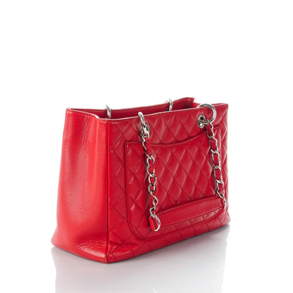 Chanel Caviar Quilted Grand Shopping Tote GST Red 3 of 7