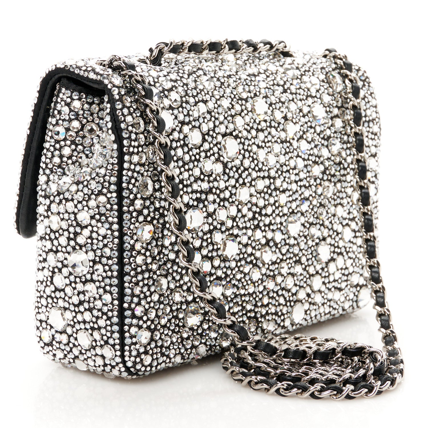 Chanel Satin Strass Mini Flap Silvery 3 of 12
