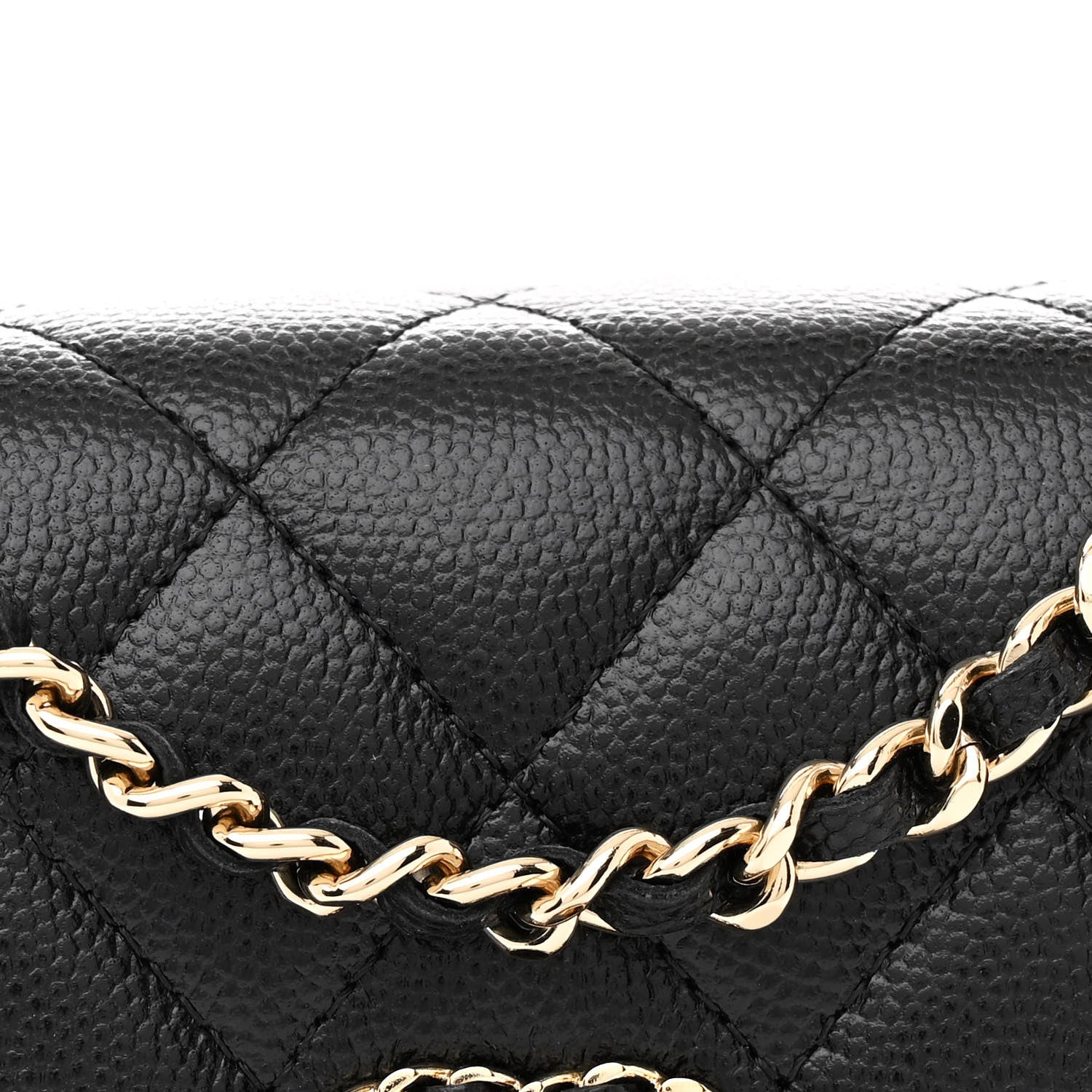 Chanel Caviar Quilted Double Chain Top Handle Flap With Chain Black 8 of 12