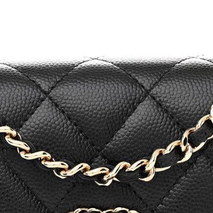 Chanel Caviar Quilted Double Chain Top Handle Flap With Chain Black 8 of 12
