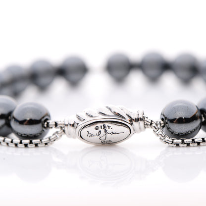 David Yurman Sterling Silver Hematite 8mm Spiritual Beads Adjustable Bracelet 4 of 4