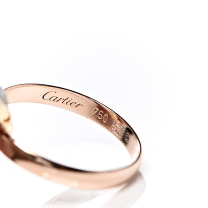 Cartier 18K Pink Yellow White Gold Diamond Trinity Ring 54 6.75 4 of 5
