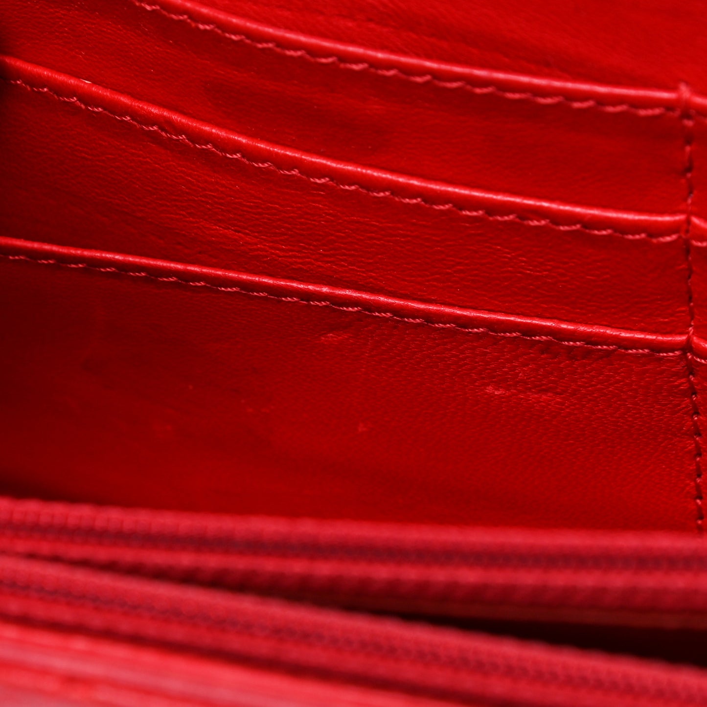 Lambskin Quilted East West Flap Clutch Red