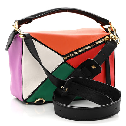 Loewe Calfskin Small Puzzle Bag Multicolor Black 3 of 10