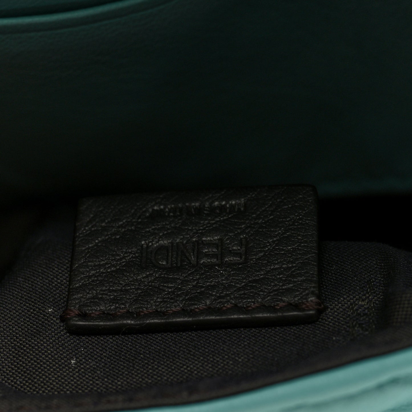 Nappa FF 1974 Embossed Mini Baguette Menta