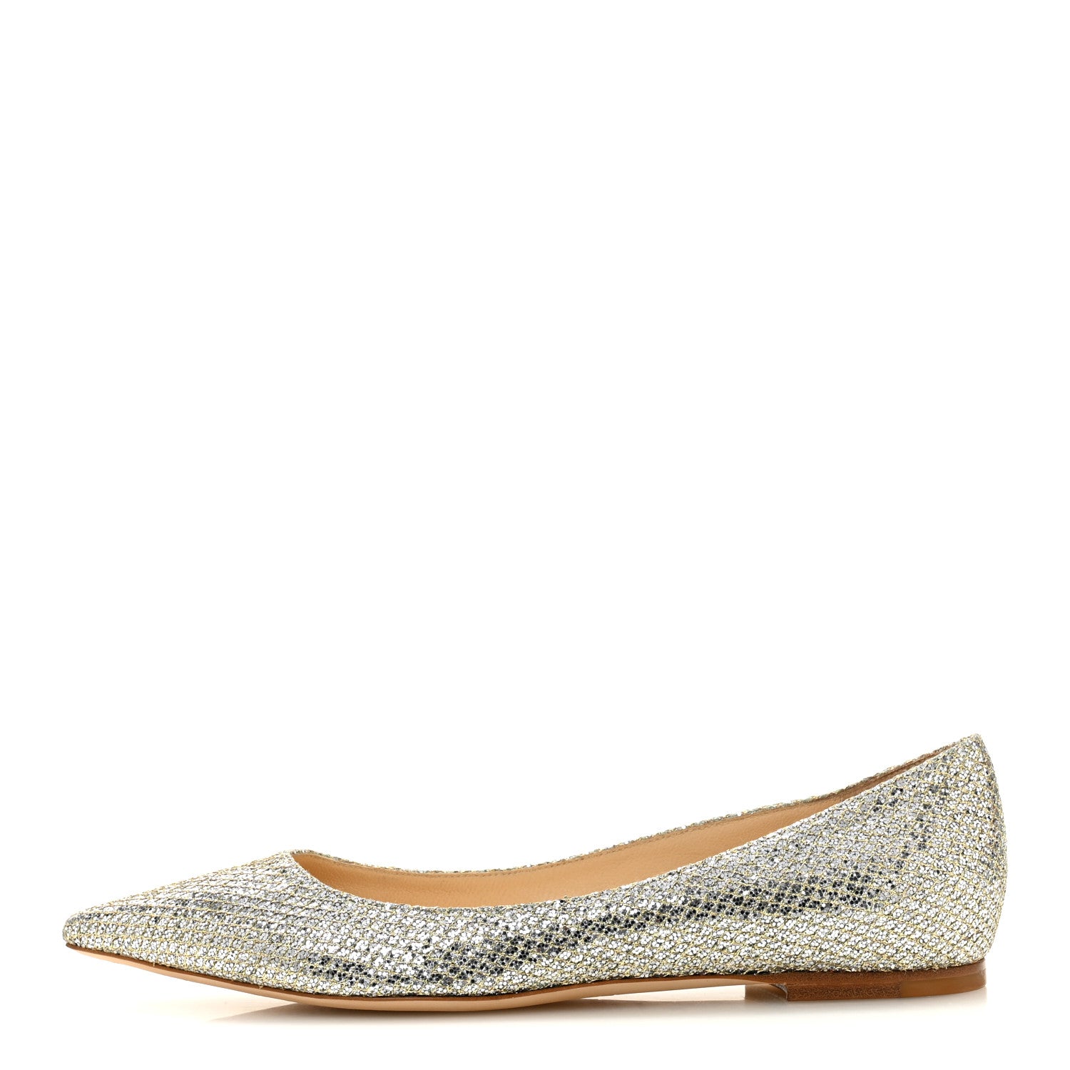 Jimmy Choo Glitter Romy Flats 39 Champagne 1 of 9