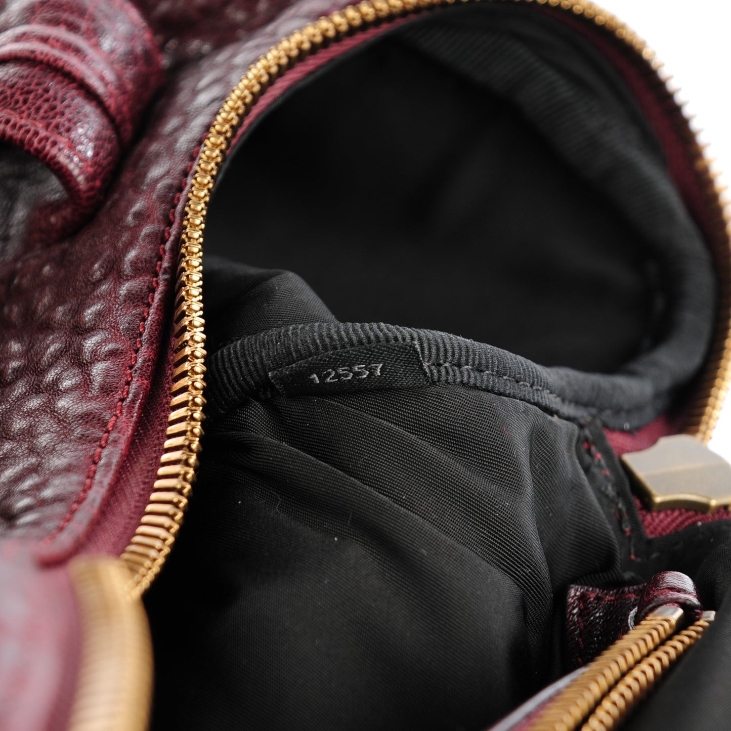 Pebbled Lambskin Rockie Beet Antique Brass Hardware